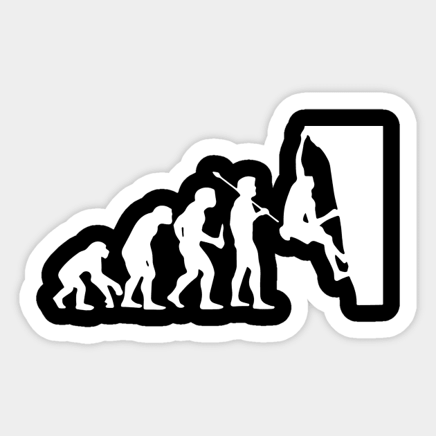 The Evolution Of Boulder Rock Climbing Design Sticker by MrPink017